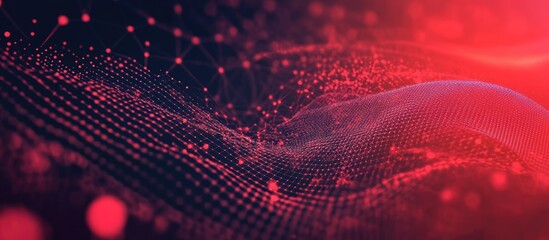 Leinwandbilder - Dynamic red abstract motion backdrop with retro digital technology elements