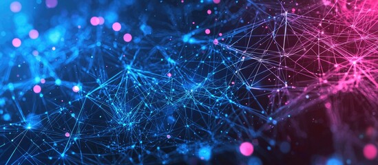 Poster - Digital Technology Network Connection Illustration with a Cyberspace Perspective