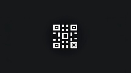 Vector QR code icon on digital screen, pixelated barcode symbol for business technology