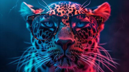 a tiger wearing glasses