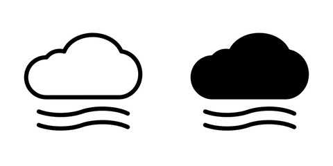 Poster - ofvs685 outlinefilledvectorsign ofvs - weather vector icon . fog sign . isolated transparent . outli