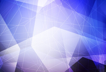 Poster - Light BLUE vector pattern with polygonal style.