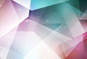 Poster - Light Green, Red vector texture with triangular style.