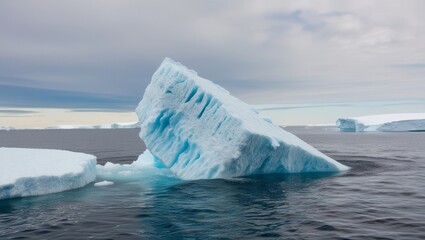 The icy Arctic glaciers are melting, showing the fears of global warming.