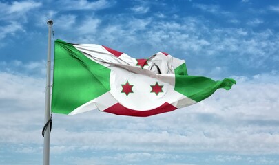 Burundi flag - realistic waving fabric flag