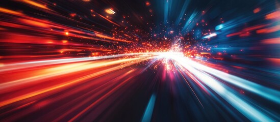 Fototapete - Futuristic abstract high speed light glare effect showcasing dynamic movement and velocity