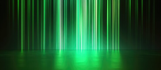Poster - Vibrant Neon Green Light Stripes Background
