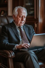 Wall Mural - Businessman Working on Laptop