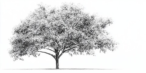 Canvas Print - Black and White Tree Drawing