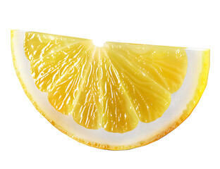 Canvas Print - Ripe wedge of yellow lemon citrus fruit stand isolated on transparent background