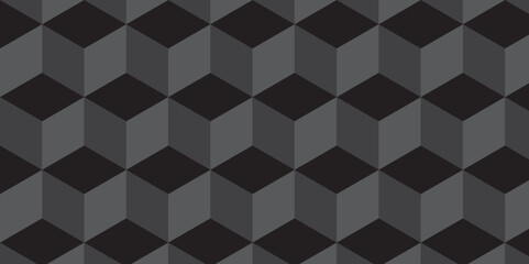 Minimal abstract dark black background from cubes vector art. Geometric tiles and mosaic creative stylish seamless pattern block cube background. minimal hexagon Cubes mosaic shape vector design