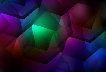 Poster - Dark Multicolor vector layout with hexagonal shapes.