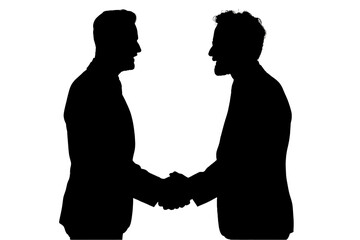 Two men in business suits shaking hands, 