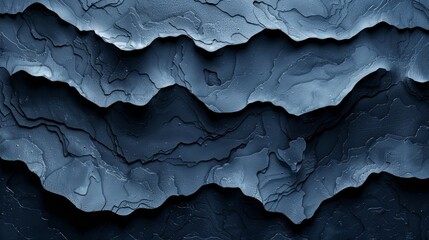 Poster - Abstract Textures of Layered Blue Tones Showcasing Natural Depth and Dimension