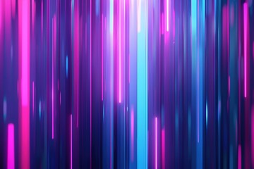 Poster - Vibrant neon light lines on dark background