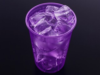 Poster - Purple Glass with Ice Cubes