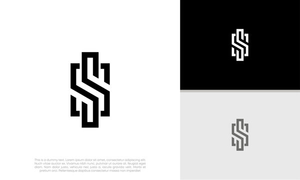 Initials S logo design. Initial Letter Logo. Innovative high tech logo template.	
