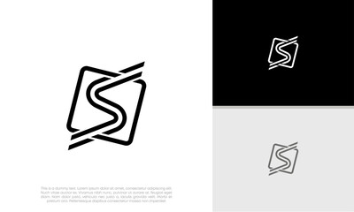 Poster - Initials S logo design. Initial Letter Logo. Innovative high tech logo template.	
