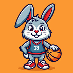 rabbit basketball cartoon character