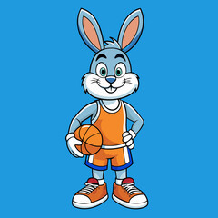 rabbit basketball cartoon character