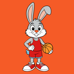 rabbit basketball cartoon character