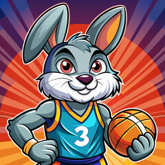 rabbit basketball cartoon character