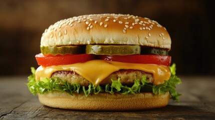 Sticker - Cheeseburger with Pickles and Tomatoes