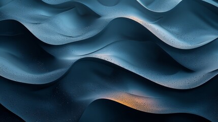 Poster - Abstract Textures of Blue and Gray Waves Captured in Natural Light