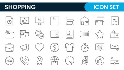 Poster - set of shopping cart icons. collection of web icons for online store, from various cart icons in var