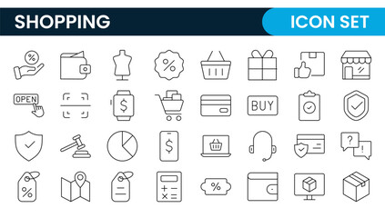 Poster - set of shopping cart icons. collection of web icons for online store, from various cart icons in var