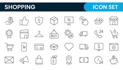 Poster - set of shopping cart icons. collection of web icons for online store, from various cart icons in var