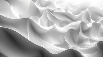 Poster - Elegant Flowing White Fabric With Soft Textures Against A Bright Background
