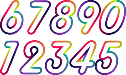 Leinwandbilder - Vector set of number, numbers,  gradient number