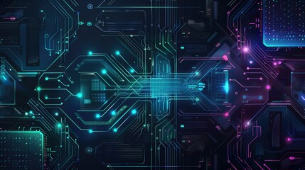 Poster - Abstract Futuristic Circuit Board for your background business, poster, wallpaper, banner, backdrop, greeting cards, and advertising for business entities or brands.
