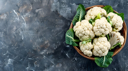 Poster - cauliflower in a basket