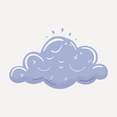 Sticker - happy cloud illustration vector