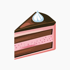 Sticker - chocolate cake illustration vector