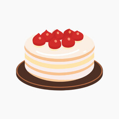 Poster - strawberry cake illustration vector