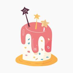 Poster - birthday cake illustration vector