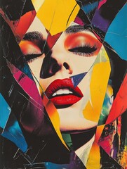 Wall Mural - Woman's face with colorful makeup