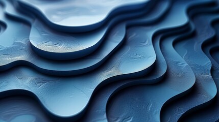 Poster - abstract blue textures displaying wavy patterns and smooth surfaces in close-up detail