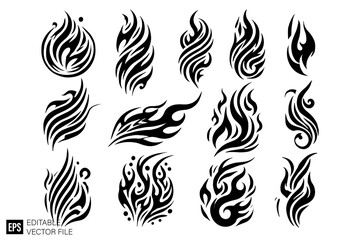 Tribal flame tattoo graphic design