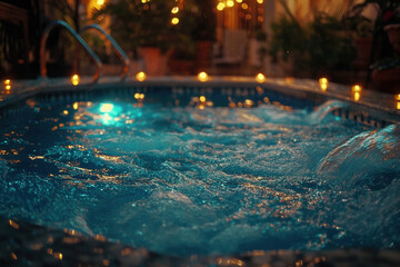 Sticker - Luxury swimming pool at night