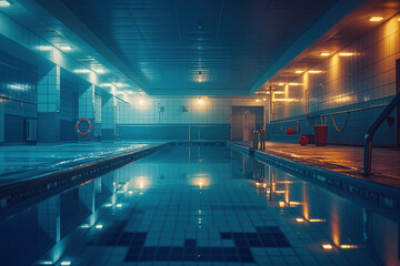 Sticker - Luxury swimming pool at night