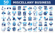 © Awicon - Miscellany business icon collection set. Simple color fill vector.