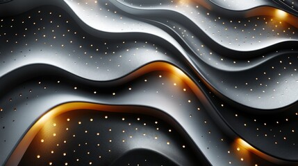 Poster - Abstract Wavy Patterns With Warm Lighting Against a Dark Background Captured in a Contemporary Setting
