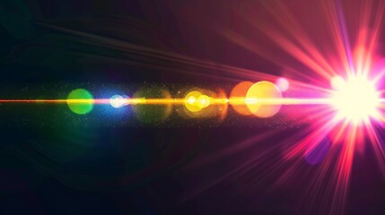 Canvas Print - Abstract Lens Flare Background with Bright Lights