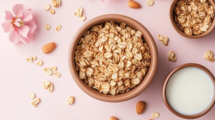 Wall Mural - Granola and almond milk