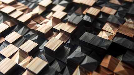 Poster - Create a sense of depth with layered geometric patterns that give the illusion of three-dimensionality