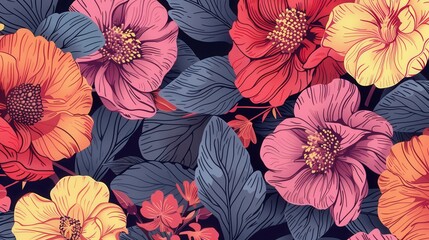 Poster - Create captivating designs with floral vectors that highlight the delicate intricacies of flowers